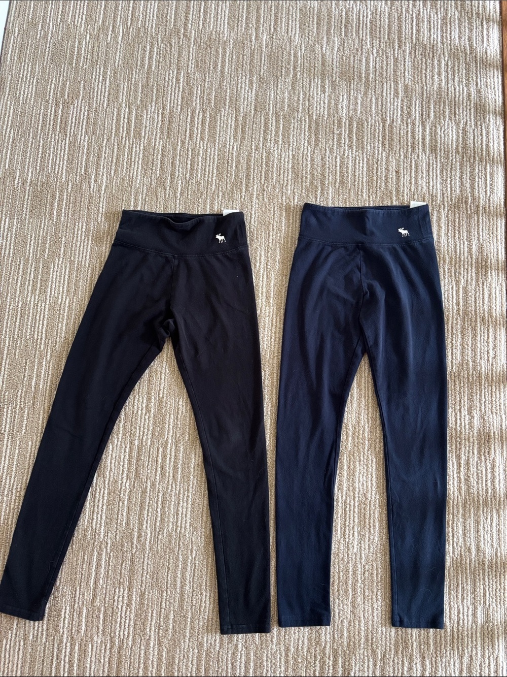 abercrombie kids Black and Navy High-Waist Leggings( girls 11/12) - 2-Pack